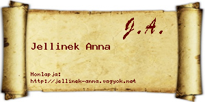 Jellinek Anna névjegykártya